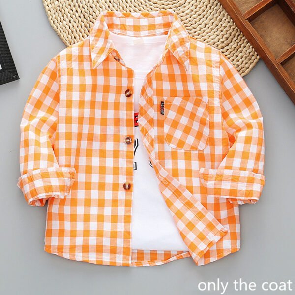 Shell.love| 2-7Years Boys Shirt Coat, Orange, Kids
