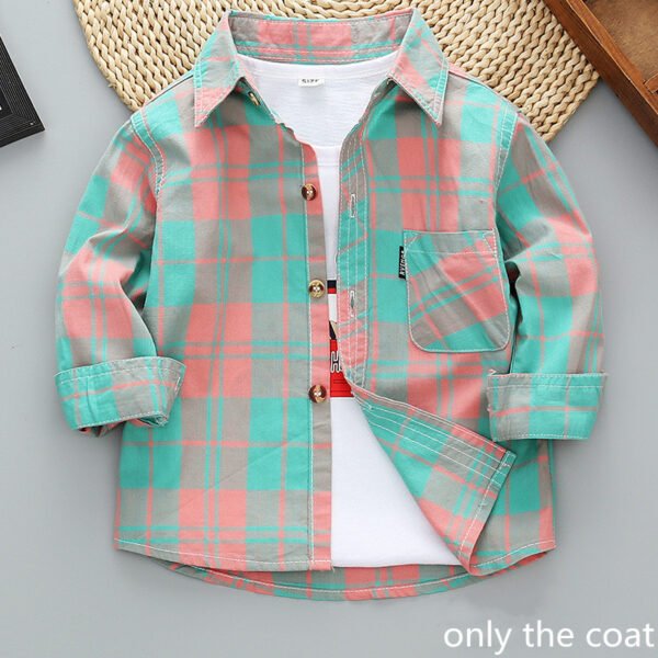 Shell.love| 2-7Years Boys Shirt Coat, Pink and Green, Kids