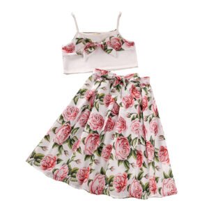 Shell.love| Floral Skirt Two Pieces Girls Suit, Kids