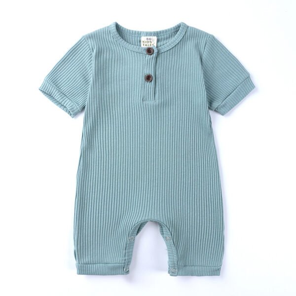 Shell.love| Summer Baby Solid Color 0-24M Romper, Green, Baby