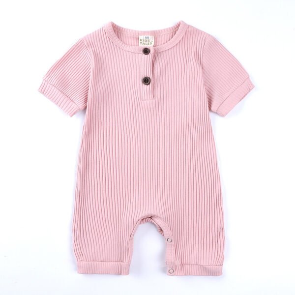 Shell.love| Summer Baby Solid Color 0-24M Romper, Pink, Baby