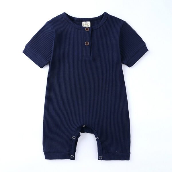 Shell.love| Summer Baby Solid Color 0-24M Romper, Navy, Baby