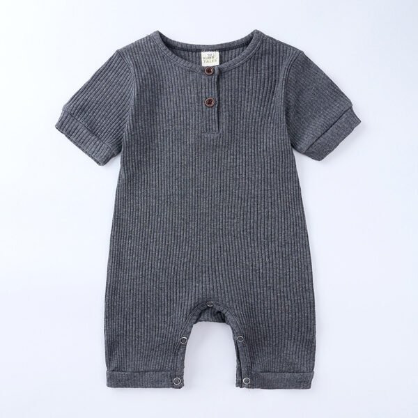 Shell.love| Summer Baby Solid Color 0-24M Romper, Gray, Baby