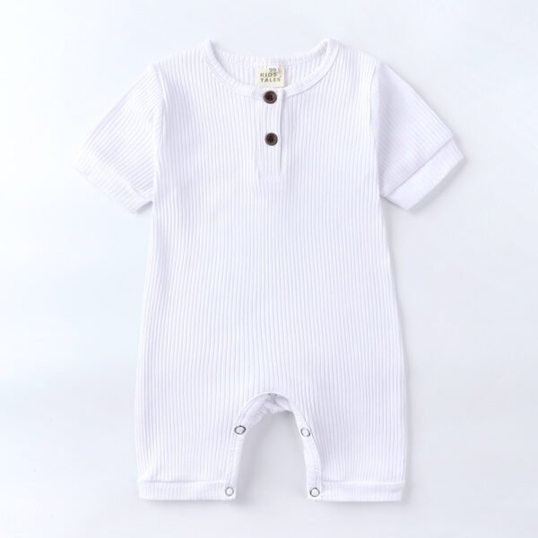Shell.love| Summer Baby Solid Color 0-24M Romper, White, Baby