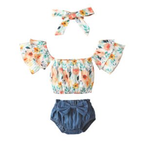Shell.love| Headband Off Shoulder Outfits for Baby-Baby