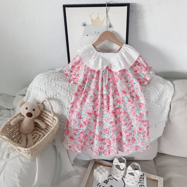 Shell.love| Doll Collar Floral Girls Boutique Dress-Kids