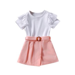 Shell.love| Solid Belt Knit Casual Outfits-Kids