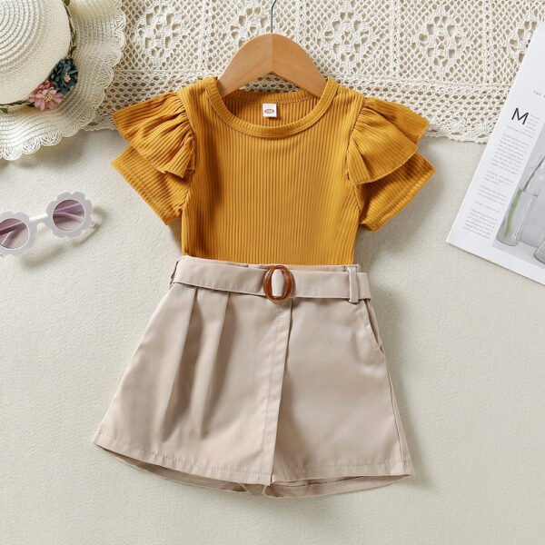 Shell.love| Solid Belt Knit Casual Outfits-Kids