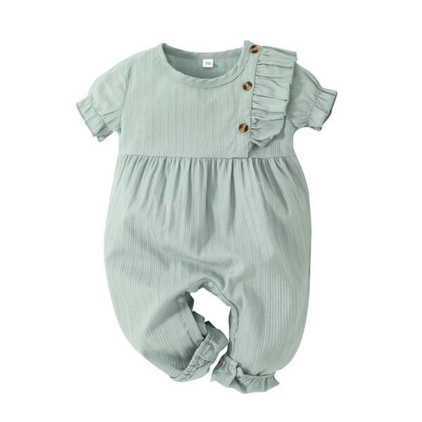 Shell.love| Solid Color Cotton Onesies Baby Girl Cute, Green, Baby