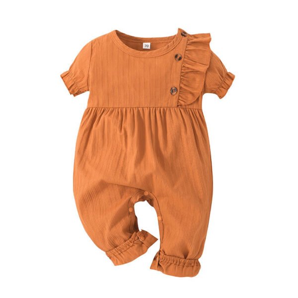 Shell.love| Solid Color Cotton Onesies Baby Girl Cute, Orange, Baby