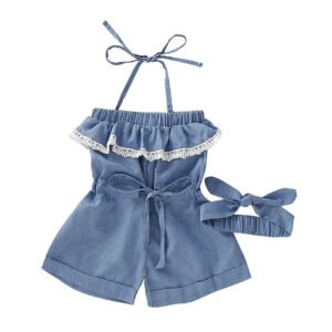 Shell.love| Girls Suspender Pure Jumpsuit, Kids