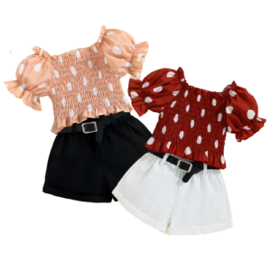 Shell.love| Dots Print Belt Kids Outfits-Kids