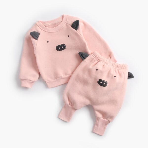 Shell.love| Solid Long Sleeve Animal Baby Clothes, Pink, Baby