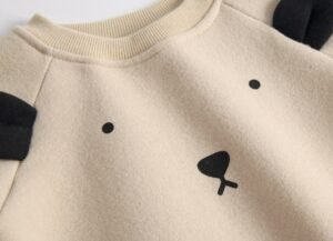 Shell.love| Solid Long Sleeve Animal Baby Clothes, Beige, Baby