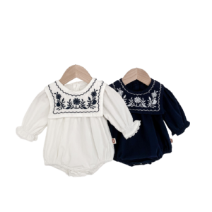 Shell.love| Girls Long Sleeve Embroidered Overalls-Baby