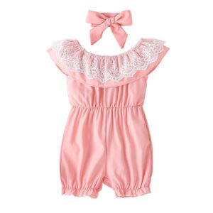 Shell.love| Solid Lace Newborn Jumpsuit-Baby