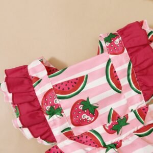 Shell.love| Baby Watermelon Strawberry Romper Girl, Red, Baby