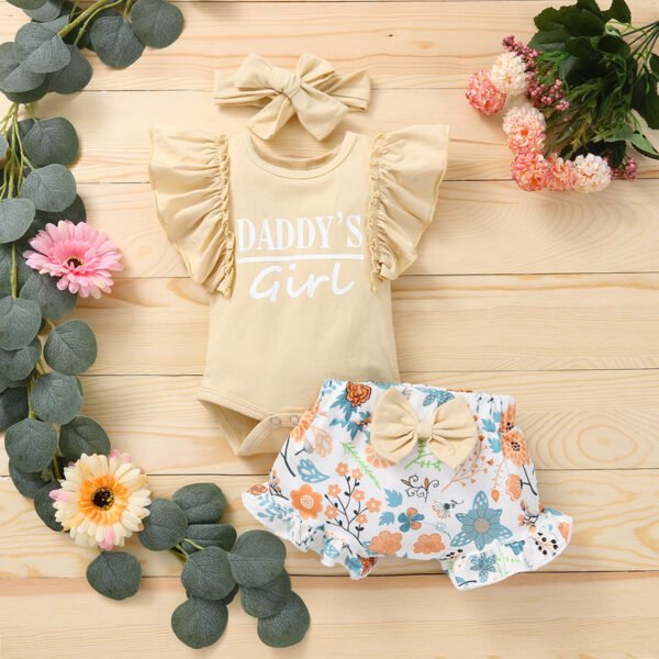 shell.love letter floral bow baby clothes set (3)
