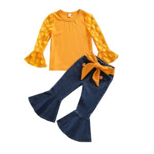 shell.love flare sleeve bell bottom trousers kids outfits kids (1)