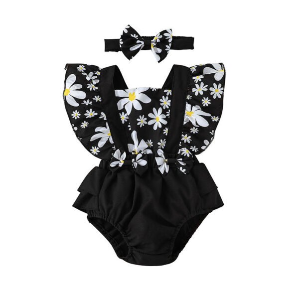 shell.love floral bow fly sleeve baby bodysuit baby (2)