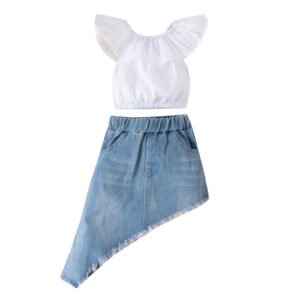 shell.love irregular hypotenuse denim skirt girls wear kids (1)