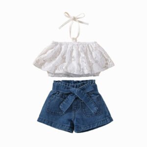 shell.love lace suspender belt denim shorts baby girls clothes kids (1)