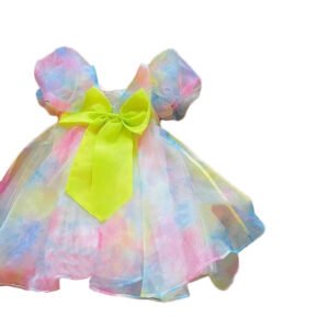 shell.love puff sleeve colorful lace princess dress kids (1)