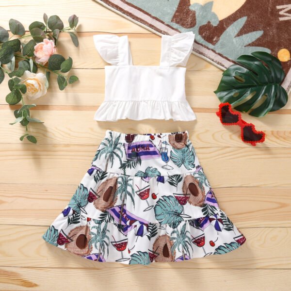 shell.love ruffles floral white beach clothes kids