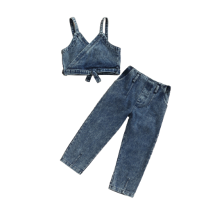 shell.love sleeveless solid denim girls outfits kids