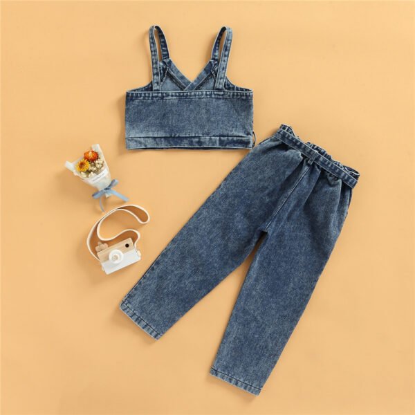 shell.love sleeveless solid denim girls outfits kids