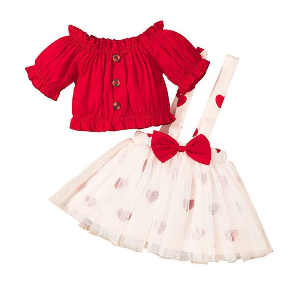 shell.love solid button mesh suspender skirt heart baby girls wear baby (2)