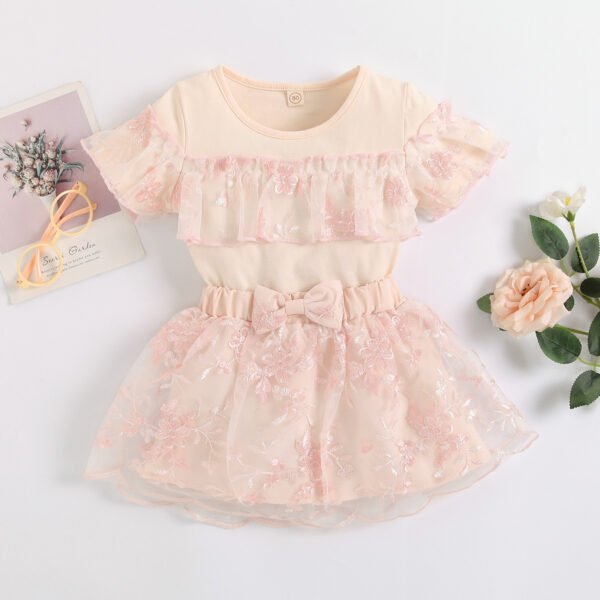 shell.love bow embroidered lace pink kids clothes kids (2)