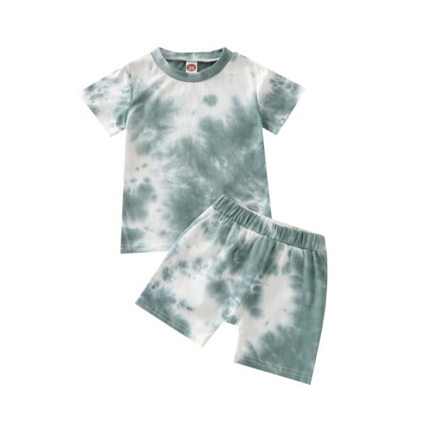 shell.love boys girls tie dyed summer clothes set kids (2)