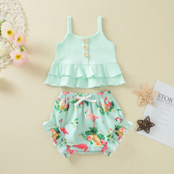 shell.love button lace vest floral leopard shorts baby clothes baby (1)