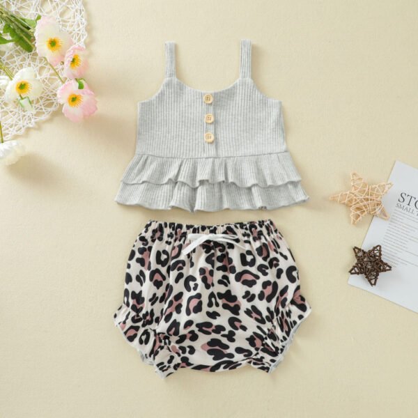 shell.love button lace vest floral leopard shorts baby clothes baby (3)