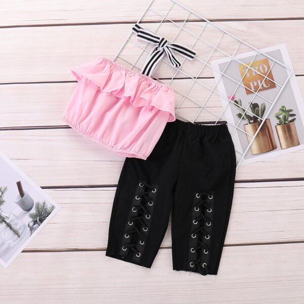 shell.love halter lace top bandage pants girls clothing kids (2)