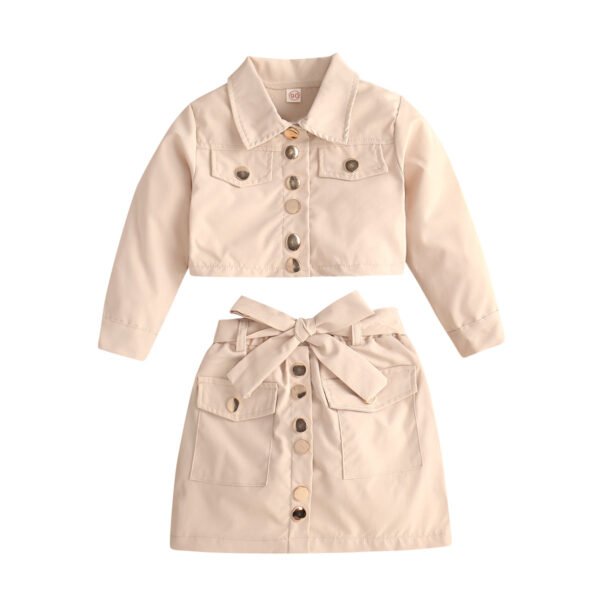 shell.love lapel jacket top bow a line skirt kids wear kids (1)