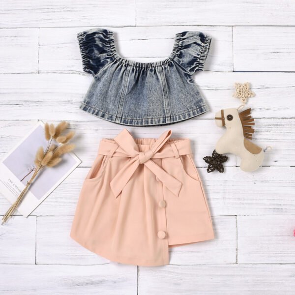 shell.love off shoulder denim irregular shorts kids clothes kids (2)