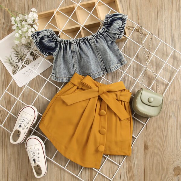 shell.love off shoulder denim irregular shorts kids clothes kids (3)