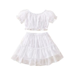 shell.love puff sleeve white lace skirt girls clothing kids (2)