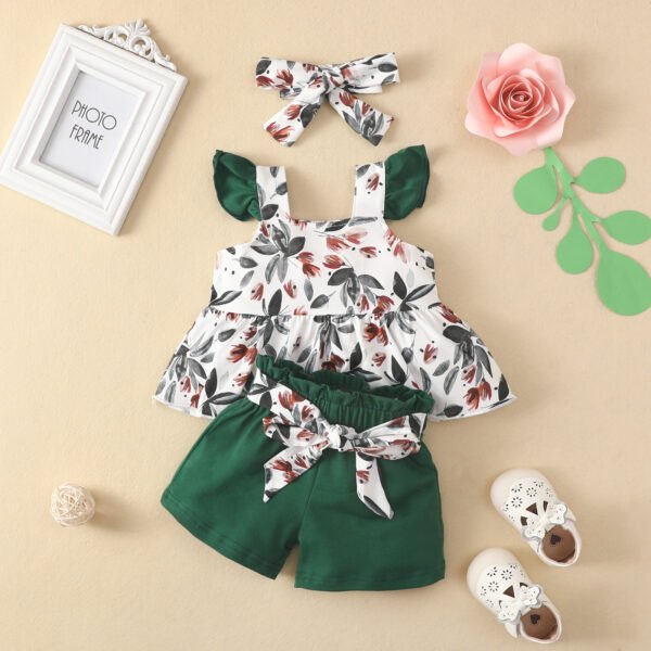 shell.love sleeveless floral fruit bow baby clothing set baby (3)