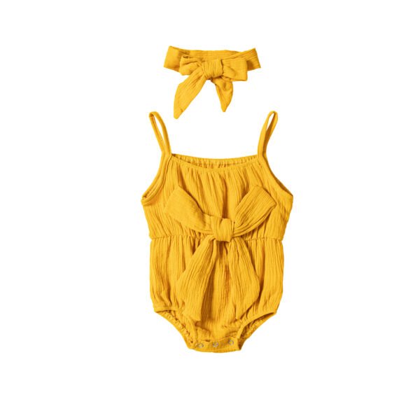 shell.love sleeveless solid bow baby bodysuit baby (1)