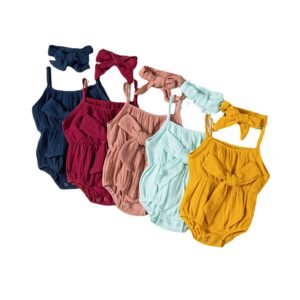shell.love sleeveless solid bow baby bodysuit baby (2)