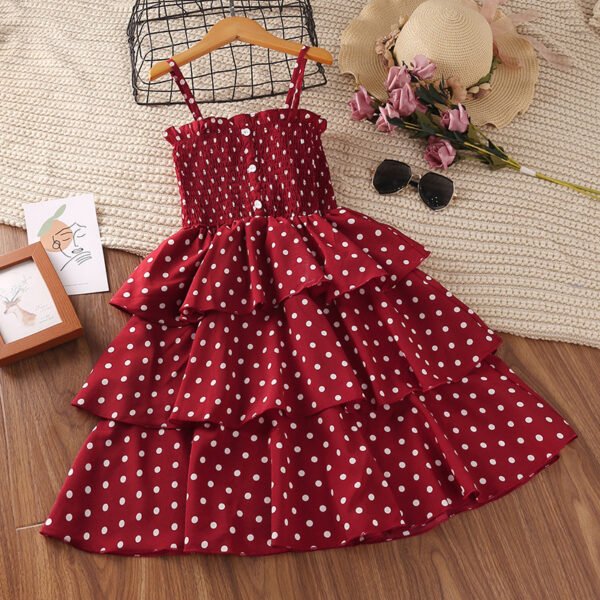 shell.love suspender polka dot ruffles girls frock kids (4)