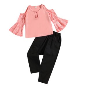 shell.love flared sleeve solid girls spring clothes kids (1)