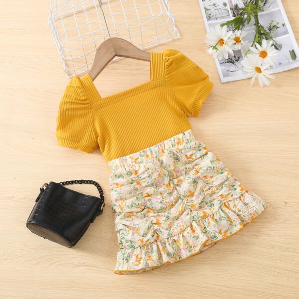 shell.love floral print ruched ruffle hem skirts girls clothes kids (2)