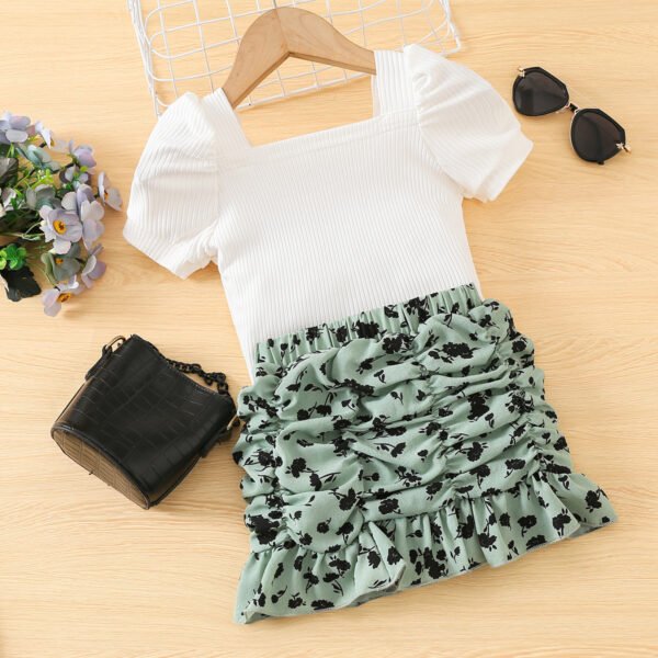 shell.love floral print ruched ruffle hem skirts girls clothes kids (4)