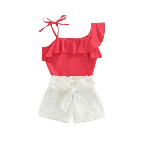 shell.love flounces lace top belt solid shorts girl clothing kids (1)