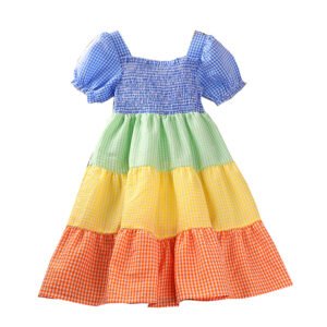 shell.love girls patchwork rainbow princess dress kids (1)