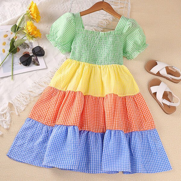 shell.love girls patchwork rainbow princess dress kids (2)